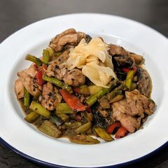 A picture of Seasame, miso and ginger chicken.