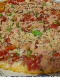 Tortilla abierta de atún y tomate