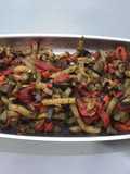 Courgette et poivrons rouges aux épices masala