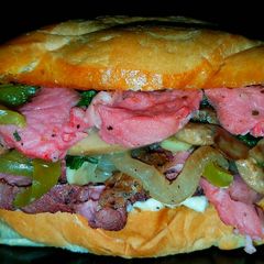 A picture of Mike's Garlic Toasted Prime Rib Sandwiches.