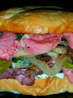 A picture of Mike's Garlic Toasted Prime Rib Sandwiches.
