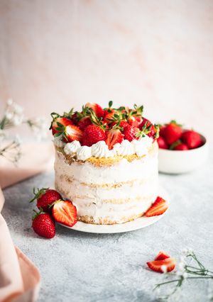 Une photo de Naked Cake aux fraises