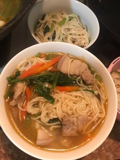 五花豬菠菜沙茶湯麵 的食譜成品照片