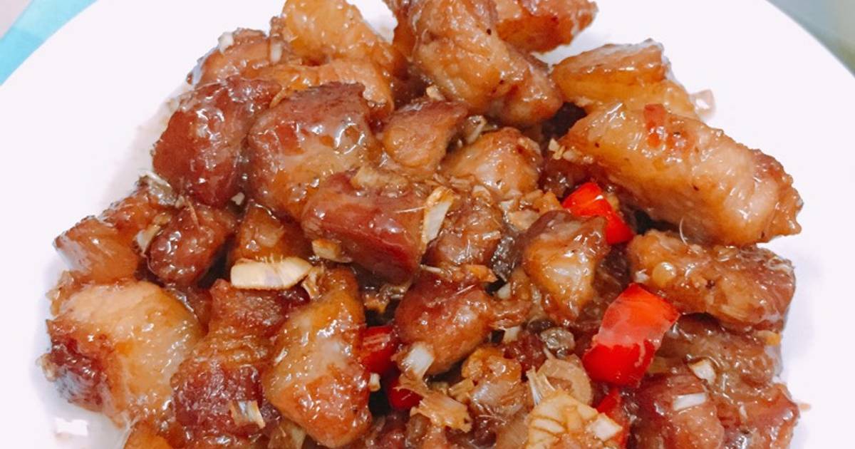 Thịt ba rọi kho mắm ruốc
