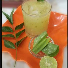 A picture of AloeVera CurryLeaves Lemon Juice.