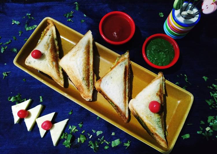 Recipe of Quick Veg cheese toast sandwich