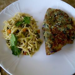 A picture of Spinach-and-cheese omelette.