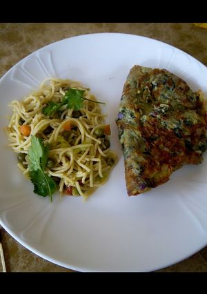 A picture of Spinach-and-cheese omelette.