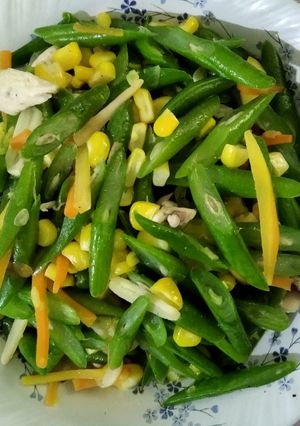 Foto resep Tumis buncis wortel jagung manis fillet ayam