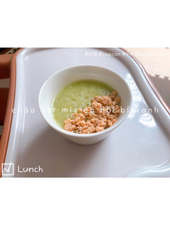 Hình của món Cháo hạt mix cá hồi 🍣 bí xanh.
