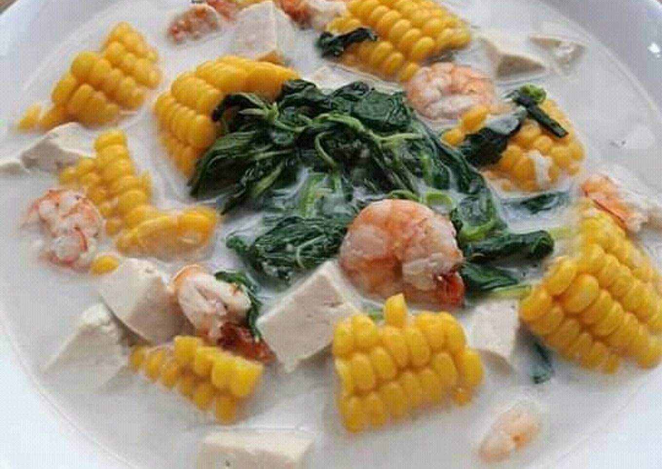 Bobor Bayam Udang Tahu jagung