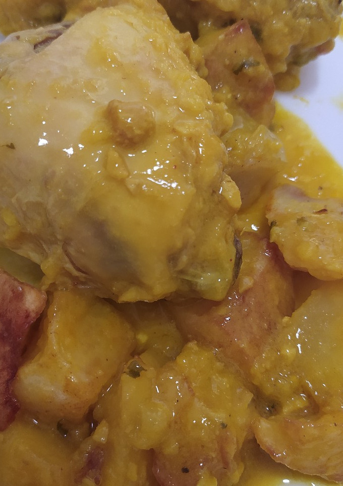 Una foto de Pollo a la andaluza en olla lenta