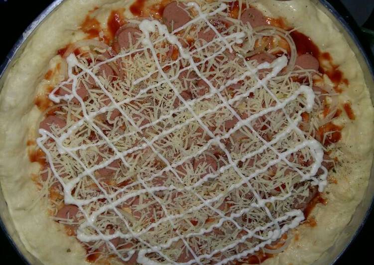 Resep Pizza sosis perdana Anti Gagal