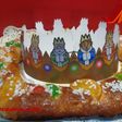 Roscón de reyes con masa madre y relleno de mazapán