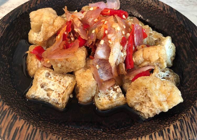 Steps to Prepare Any-night-of-the-week Tahu Gejrot - Fried Tofu in Chili Soy Sauce