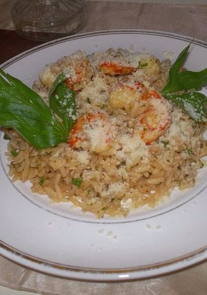 Una foto de Arroz con langostinos
