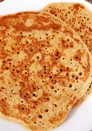 Una foto de Panqueques de avena y harina integral