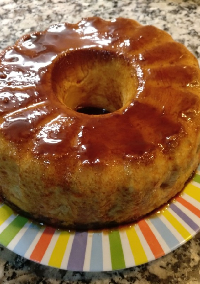 Una foto de Flan de queso y leche condensada