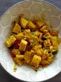 Lentilles corail au tempeh et lait de coco