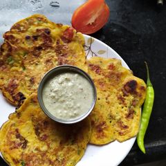 Veggie pancakes A picture of Veggie pancakes.