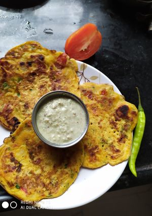 A picture of Veggie pancakes.