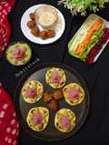 Mini Pita Bread With Colourful Hummus