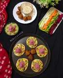 Mini Pita Bread With Colourful Hummus
