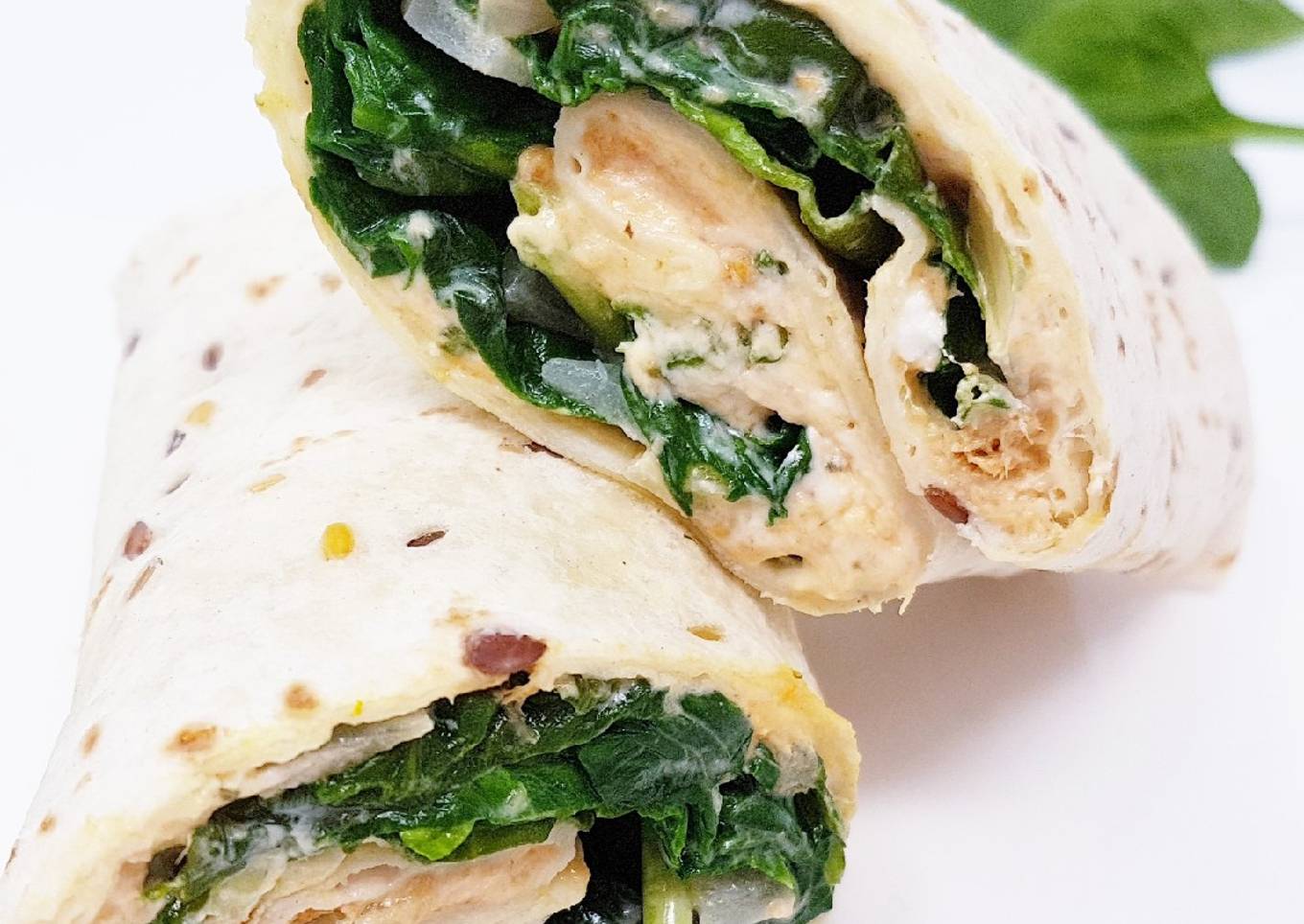 Wrap chèvre, épinards et thon