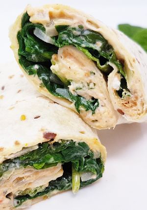 Une photo de Wrap chèvre, épinards et thon