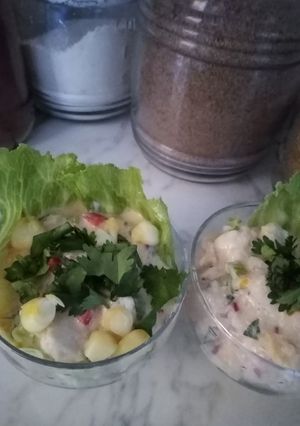 Una foto de Cebiche con leche de tigre