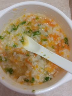 Foto resep Nasi tim + sup kepiting (mpasi 9+)