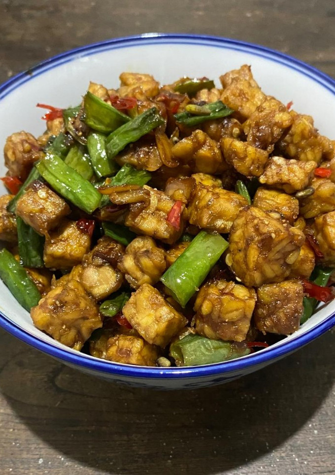 Foto resep Tempe orek mix kacang panjang bumbu iris