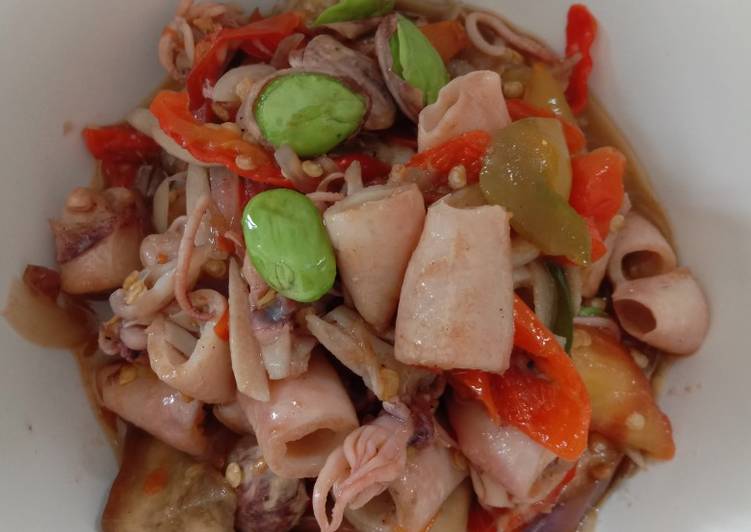 Resep Oseng cumi Pete terong Anti Gagal