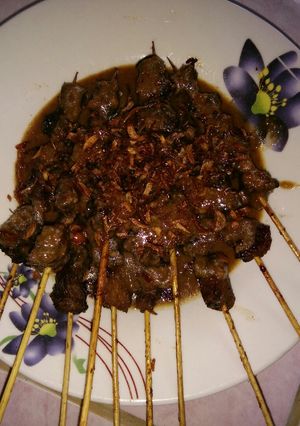 Foto resep Sate daging sapi bumbu kacang