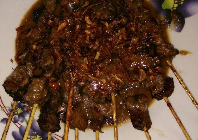 Resep Sate daging sapi bumbu kacang yang Lezat