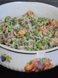 Salade de riz, petits pois, lentilles et saumon au lait de coco (IG bas)