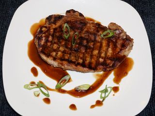 Grilled teriyaki pork chops