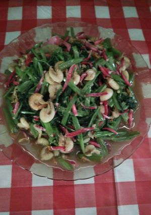 Foto resep Tumis kangkung bunga kecombrang dan udang