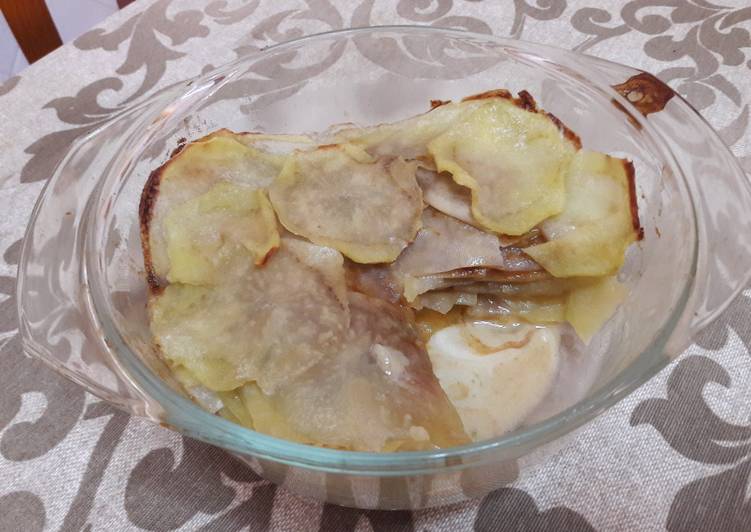 🇫🇷Pastel de patata o gratín dauphinois francés vegano
 🥔