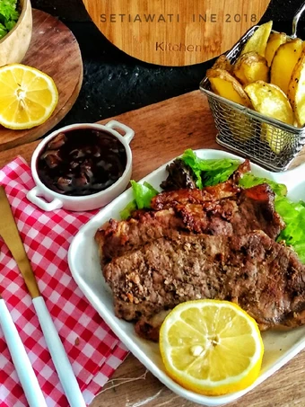 Langkah Gampang Membikin Resep Sirloin Steak with BBQ Sauce yang Sempurna Anti Ribet, Lezat Sekali