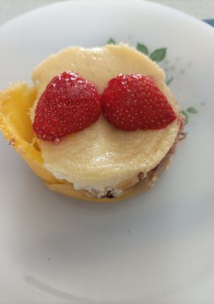 Une photo de Cheesecake fraise mangue
