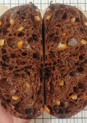 Foto resep Orange Peel Double Chocolate Sourdough Bread (Oven Tangkring)