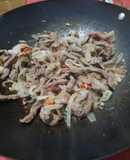 Salteado de carne al wok