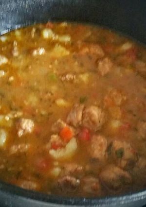 A picture of Southwest Beef and Sausage Chili Stew.