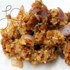 A picture of Otak Otak Fried Rice.