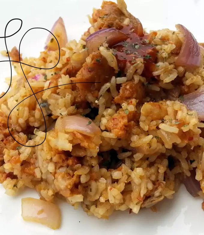A picture of Otak Otak Fried Rice.