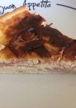 Une photo de Tarte crottin de chèvre et coppa
