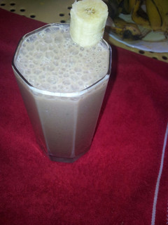 A picture of Banana chocolate milk shake#jikoni weekly challange.