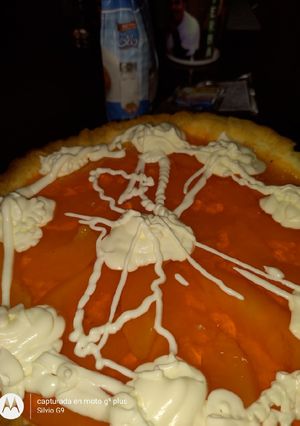 Una foto de Tarta de durazno fácil