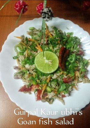 A picture of Goan fish salad 🥗🐟.